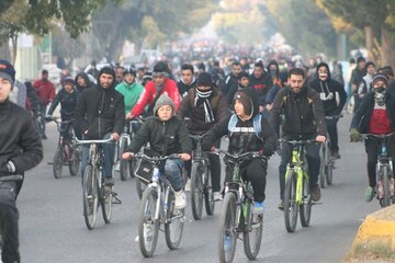 همایش ترکیبی دوچرخه‌سواری و پیاده‌روی در میاندوآب برگزار شد