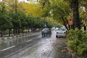 بارش باران پاییزی در شیراز