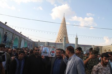 تشیع پیکر مطهر سروان شهید رضا صیادی مدافع نظم و امنیت شهرستان شوش