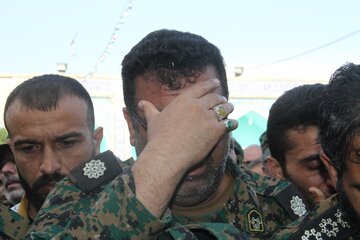 تشیع پیکر مطهر سروان شهید رضا صیادی مدافع نظم و امنیت شهرستان شوش