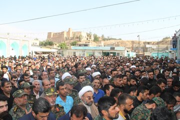 تشیع پیکر مطهر سروان شهید رضا صیادی مدافع نظم و امنیت شهرستان شوش