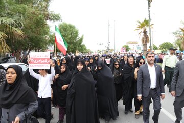 راهپیمایی مردم ولایتمدار هرمزگان علیه اغتشاشات اخیر در کشور