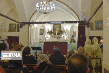 Religious ceremony in Saint Thaddeus Church in Tehran