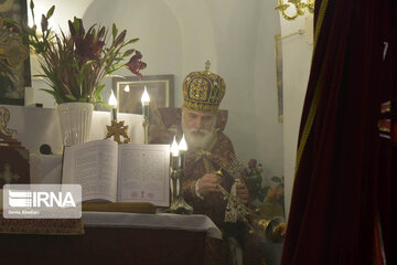 Religious ceremony in Saint Thaddeus Church in Tehran