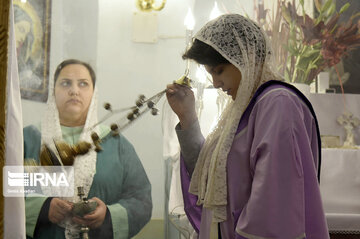 Religious ceremony in Saint Thaddeus Church in Tehran