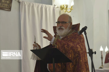 Religious ceremony in Saint Thaddeus Church in Tehran