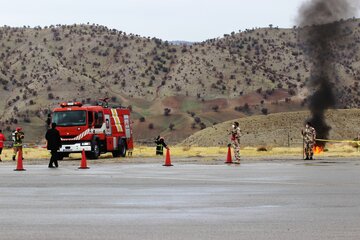 مانور تمرین طرح اضطراری در فرودگاه ایلام