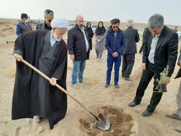 کاشت ۴۰ هزار نهال در روستای دستجرد بیارجمند آغاز شد