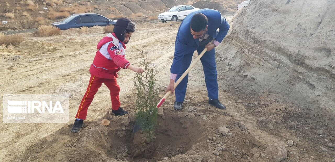 ۲۱۰ نهال یادبود شهدا در پیست صحرانوردی همدان غرس شد