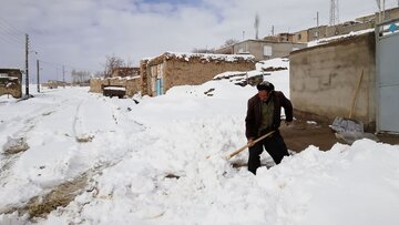 روستاهای تکاب پوشیده از برف