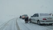 جاده‌های تکاب در محاصره برف