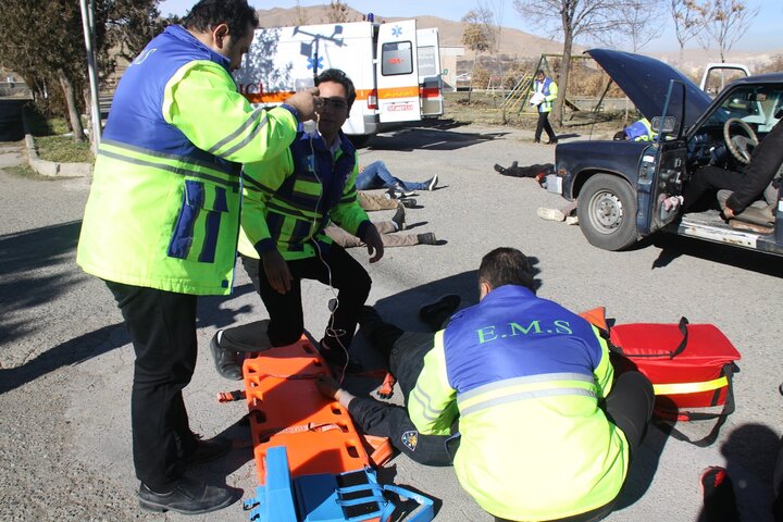 مانور امداد و نجات حوادث ترافیکی در مهاباد