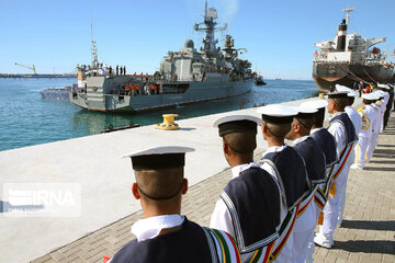 Arrival of Russian naval fleet in Chabahar port