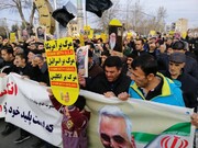 مردم آذربایجان‌غربی راهپیمایی ضدآمریکایی برگزار کردند