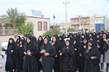 راهپیمایی مرزنشینان قصرشیرین در اعتراض به جنایت آمریکا در شهادت سردار سلیمانی فرمانده قوس سپاه پاسداران انقلاب اسلامی