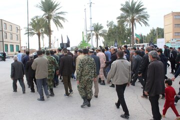 راهپیمایی مرزنشینان قصرشیرین در اعتراض به جنایت آمریکا در شهادت سردار سلیمانی فرمانده قوس سپاه پاسداران انقلاب اسلامی