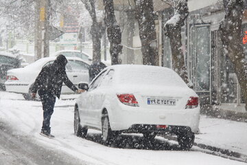 بارش برف سنگین در مهاباد