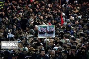 Farewell ceremony with the body of Qasim Soleimani and his companions in the shrine of Imam Reza