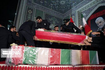 Farewell ceremony with the body of Qasim Soleimani and his companions in the shrine of Imam Reza