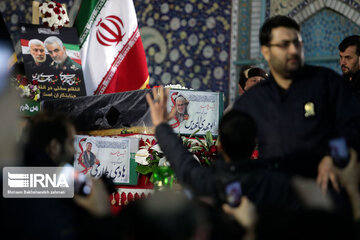 Farewell ceremony with the body of Qasim Soleimani and his companions in the shrine of Imam Reza