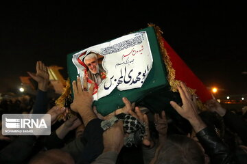 Body of Lieutenant General Qassem Soleimani and his martyred comrade in Tehran for funeral procession