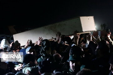 Body of Lieutenant General Qassem Soleimani and his martyred comrade in Tehran for funeral procession