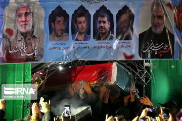 The arrival of the body of General Qasem Soleimani and his martyred companions in Tehran