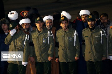 The arrival of the body of General Qasem Soleimani and his martyred companions in Tehran