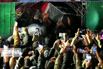 The arrival of the body of General Qasem Soleimani and his martyred companions in Tehran