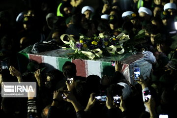 The arrival of the body of General Qasem Soleimani and his martyred companions in Tehran