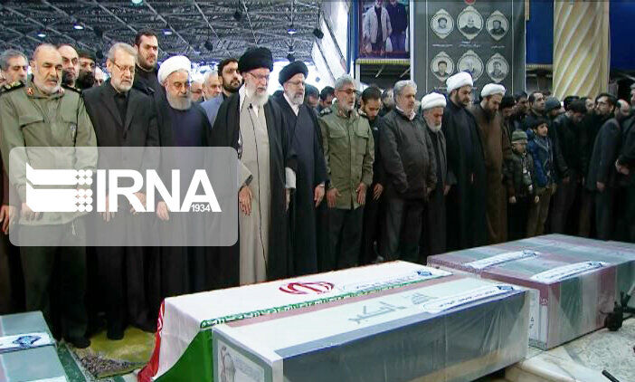 Supreme Leader leads prayer for body of Martyr General Soleimani