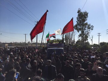 مردم خوزستان برای قدردانی از شهید ابومهدی به خیابان آمدند