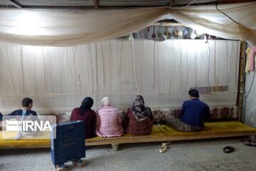 Carpet weaving by hands in Iran