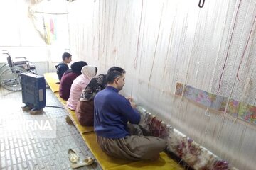 Carpet weaving by hands in Iran