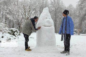 Snowy day in Iranian capital