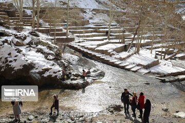 Semirom waterfal in winter; beautiful tourist attraction in Iran