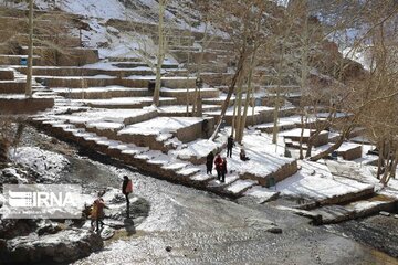 Semirom waterfal in winter; beautiful tourist attraction in Iran