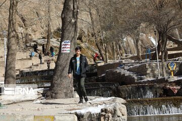 Semirom waterfal in winter; beautiful tourist attraction in Iran