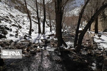 Semirom waterfal in winter; beautiful tourist attraction in Iran