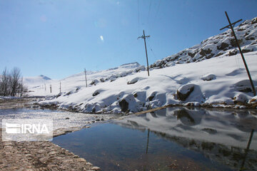 Snowy Kouhrang on slope of Zagros Mount: Beautiful with splendid weather