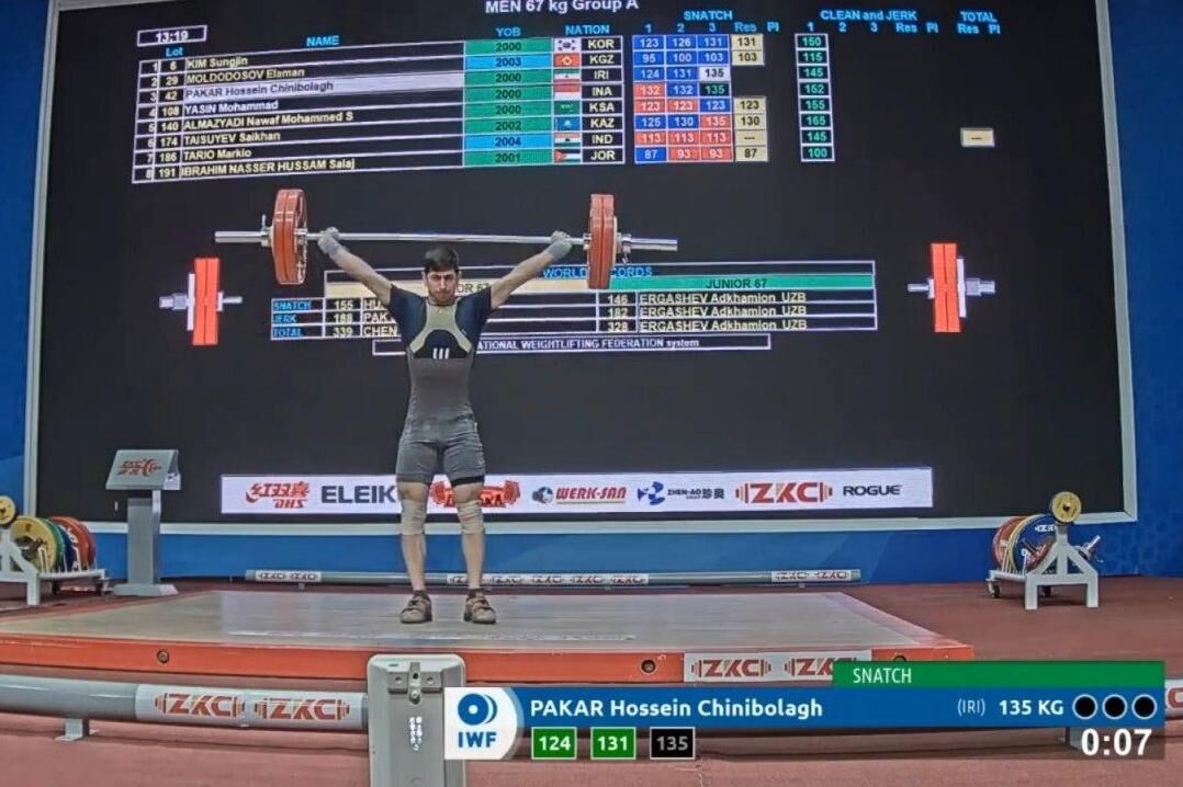 Championnats d'Asie d'haltérophilie: l'Iranien Pakar médaillé d'argent à l'arraché Championnats d'Asie d'haltérophilie: l'Iranien Pakar médaillé d'argent à l'arraché