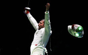 Iranian sabre fencer receives world championship award