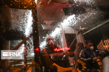 Washing and disinfection of public transportation system in Tehran