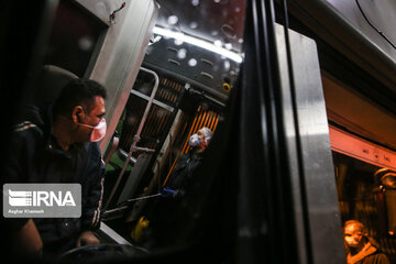 Washing and disinfection of public transportation system in Tehran