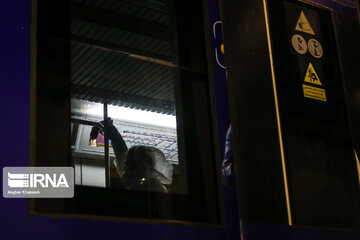 Washing and disinfection of public transportation system in Tehran