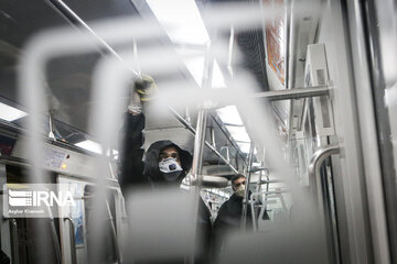 Washing and disinfection of public transportation system in Tehran