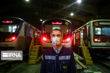 Washing and disinfection of public transportation system in Tehran