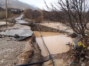 سیل راه‌ ۳۷ روستای قلعه‌گنج و عنبرآباد را بست