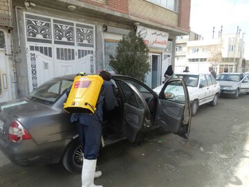 گندزدايي و ضد عفوني كردن وسايل حمل ونقل و معابر عمومي در بوكان