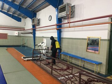 ضدعفونی و گند زدایی اماکن ورزشی شهرستان ماکو